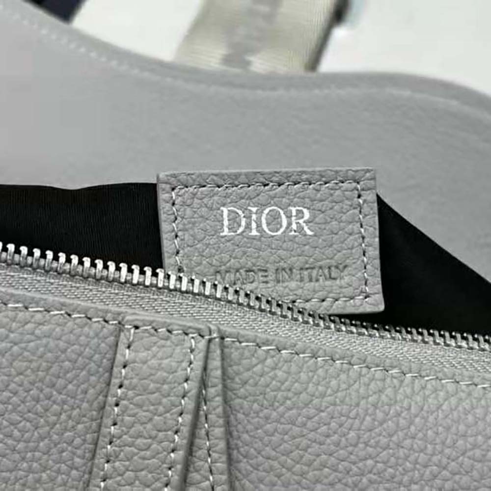 TÚI DIOR Saddle Bag Dior Gray Grained Calfskin with Christian Dior 1947 Signature
