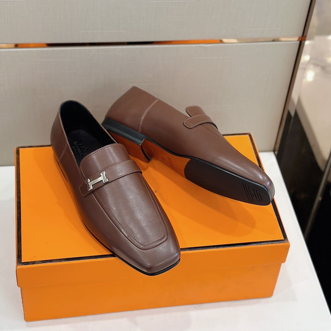 GIÀY HERMES GIOVANNI LOAFER BROWN AAA