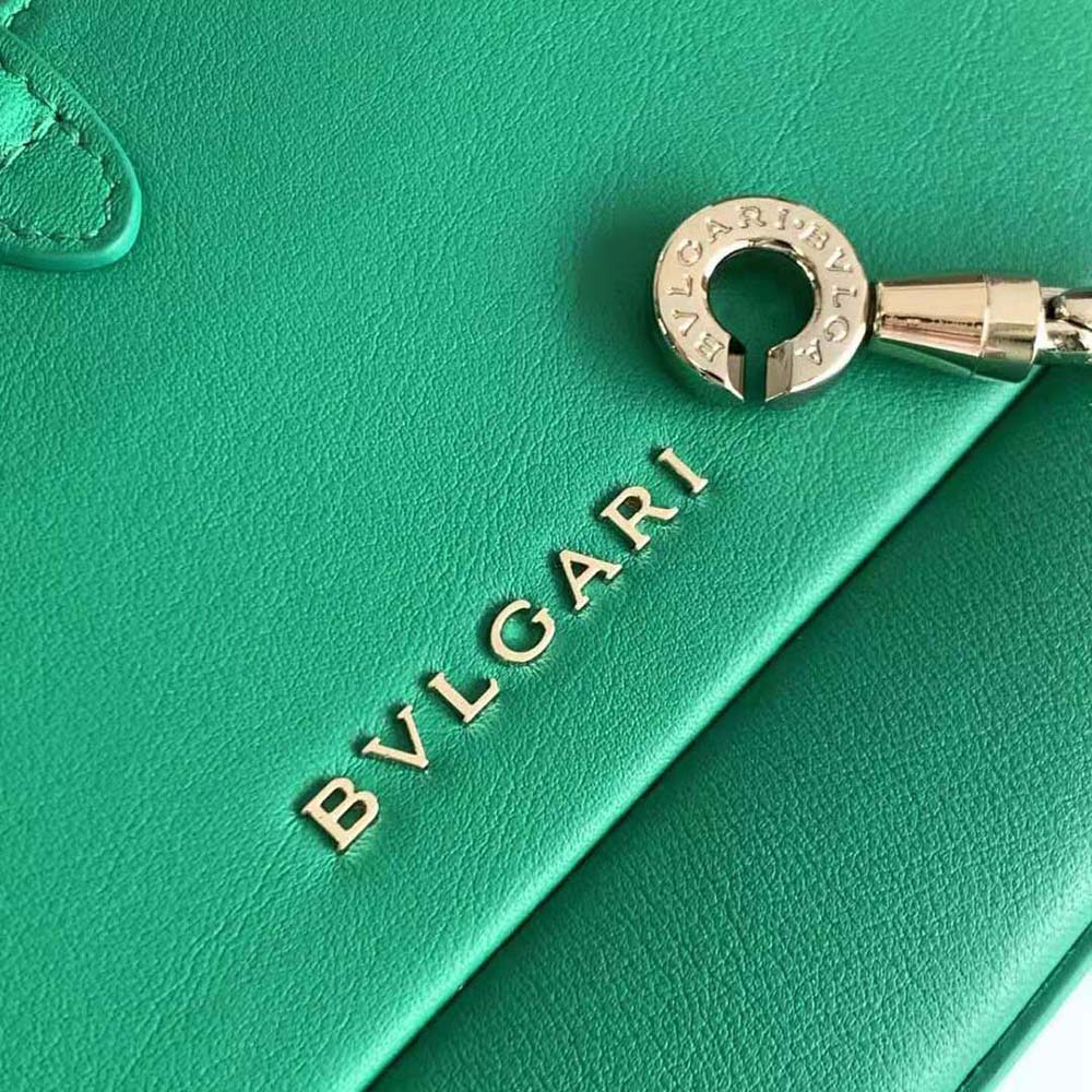 TÚI BVLGARI Women Serpenti Baia Small Shoulder Bag in Calf Leather-Green