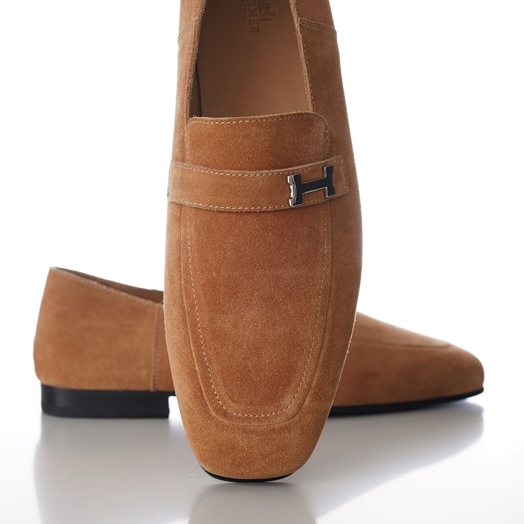 GIÀY HERMES GIOVANNI LOAFER SUEDE BROWN AAA