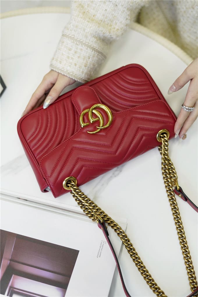 TÚI Gucci Marmont small matelasse shoulder bag red ferrari Top Quality