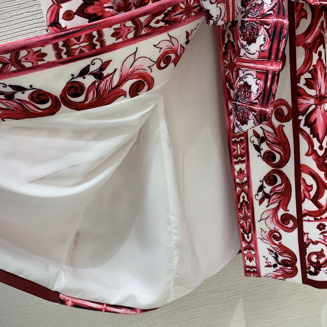 VÁY DOLCE & GABBANA Majolica Print Party Long Dress High Classy