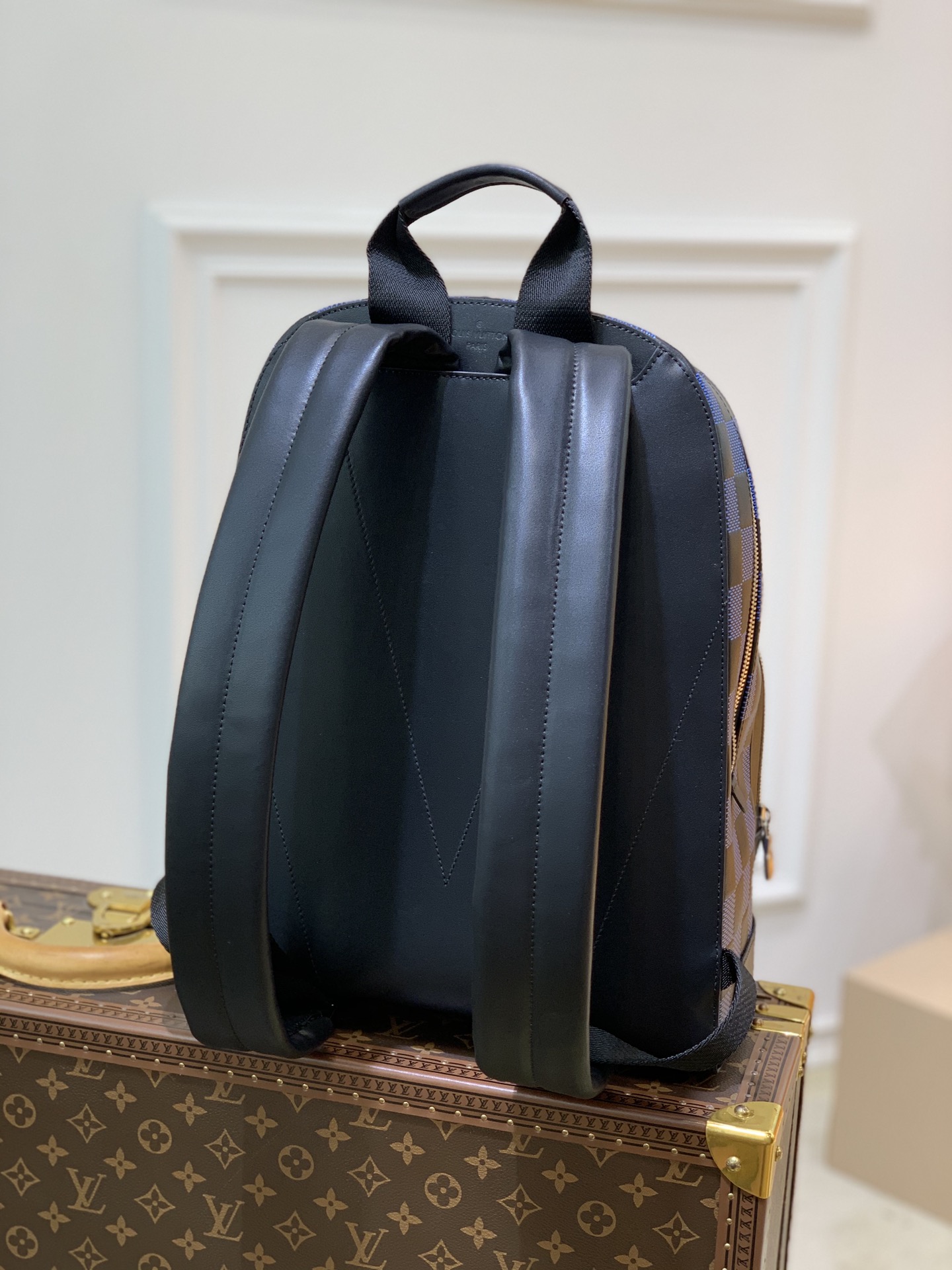 BALO LOUIS VUITTON CAMPUS DAMIER INFINI 3D Leather Backpack-Blue