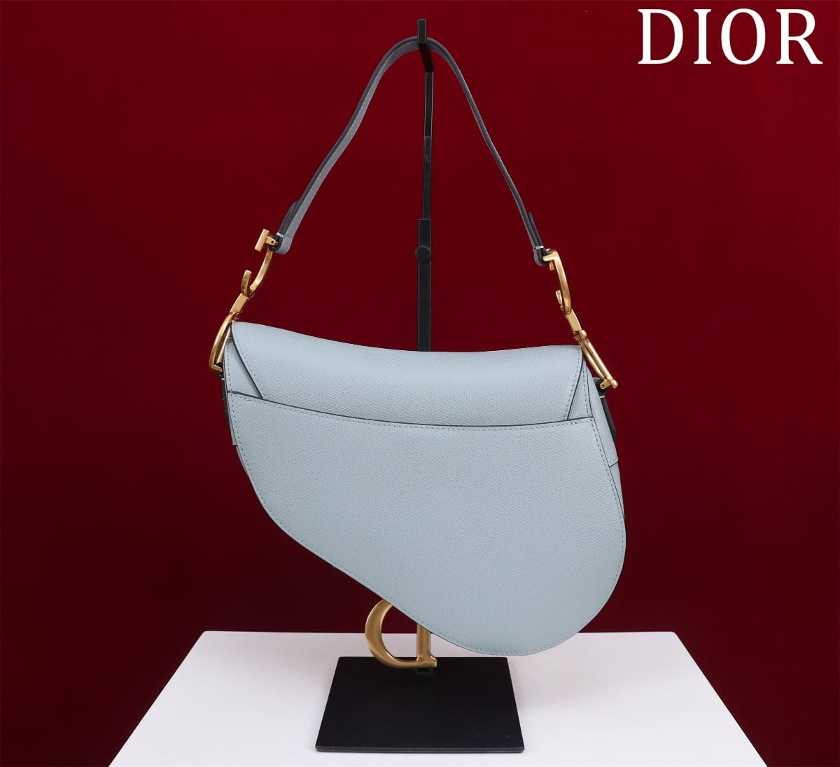 TÚI Dior Women Saddle bag in Calfskin-Blue Top Quality