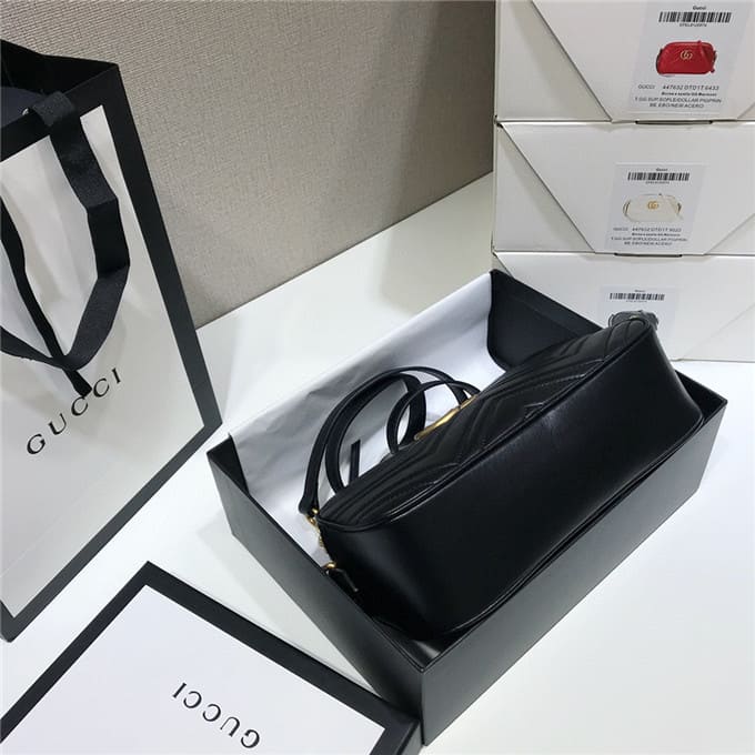 TÚI Gucci GG marmont small matelasse shoulder bag black Top Quality