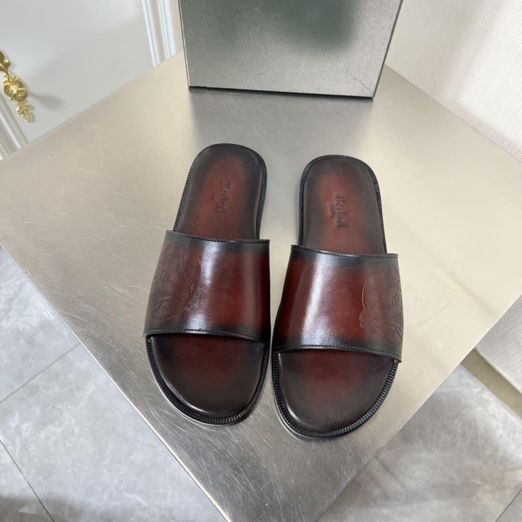 DÉP BERLUTI PATINA LEATHER SLIPPER