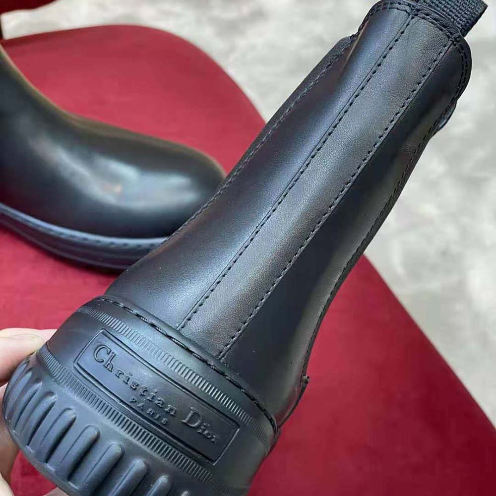 GIÀY Dior Men D-Racer Ankle Boot Black Calfskin