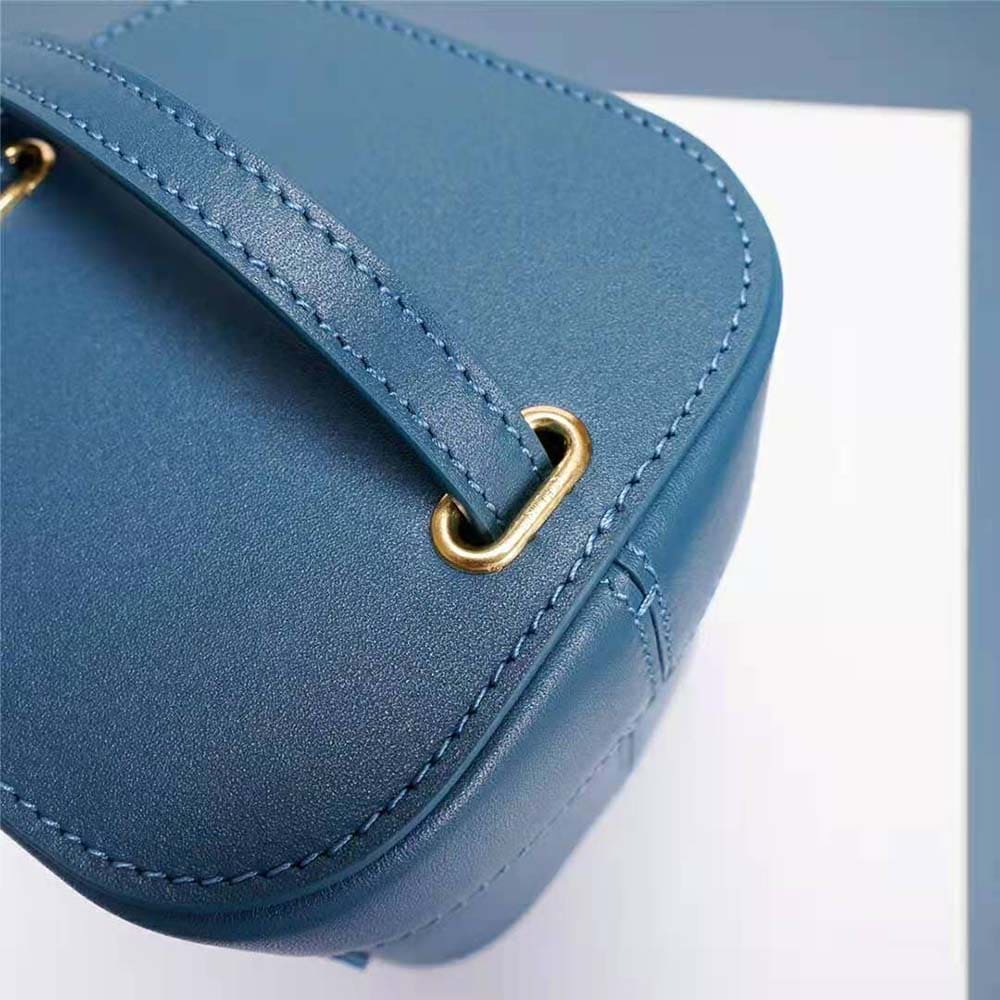 TÚI Celine Women Small Box Cuir Triomphe in Smooth Calfskin-Blue