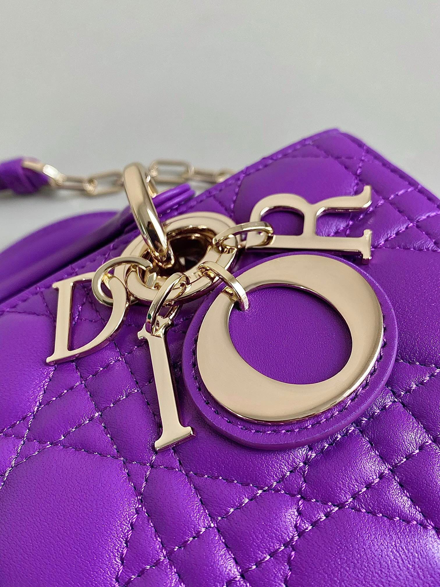 TÚI CHRISTIAN DIOR Lady D-Joy Bag Bright Purple Cannage Lambskin