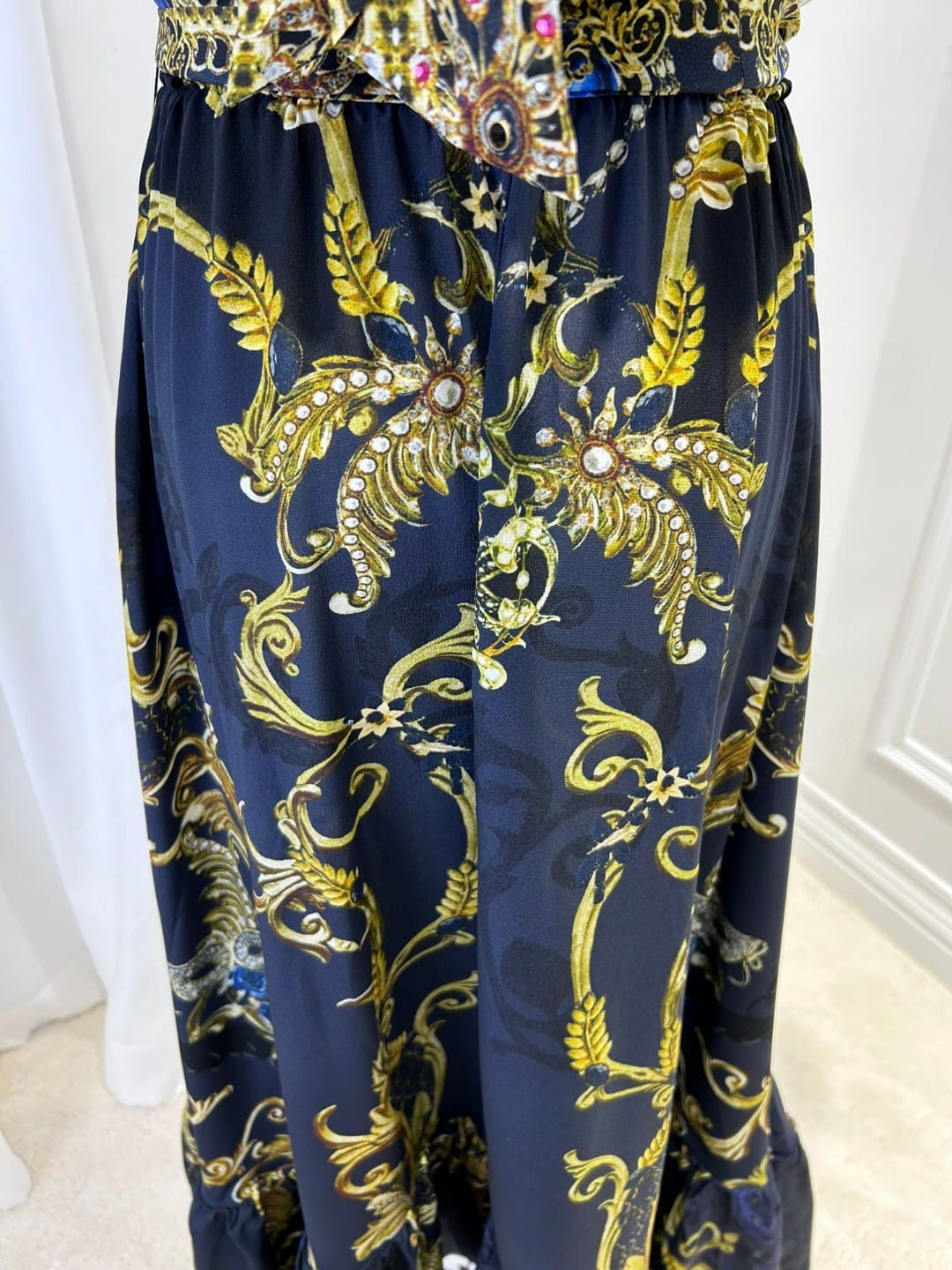 VÁY CAMILLA V NECK SHORT SLEEVE LONG DRESS High Classy