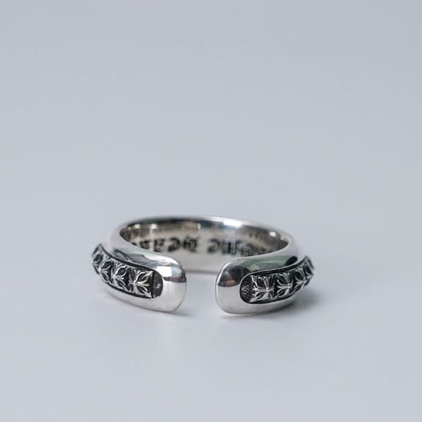 NHẪN CHROME HEARTS HOA VĂN HÌNH THÁNH GIÁ Bạc S925