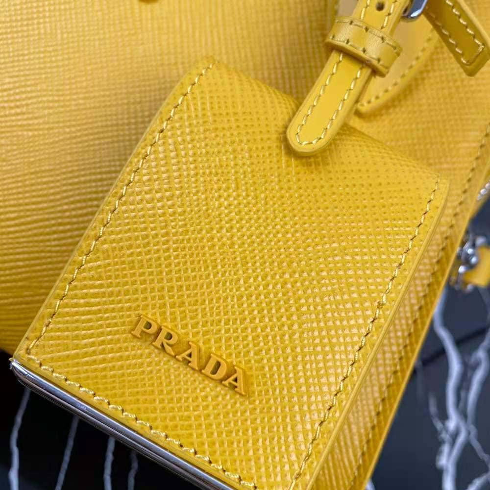TÚI Prada Women Saffiano Leather Prada Monochrome Bag-Yellow