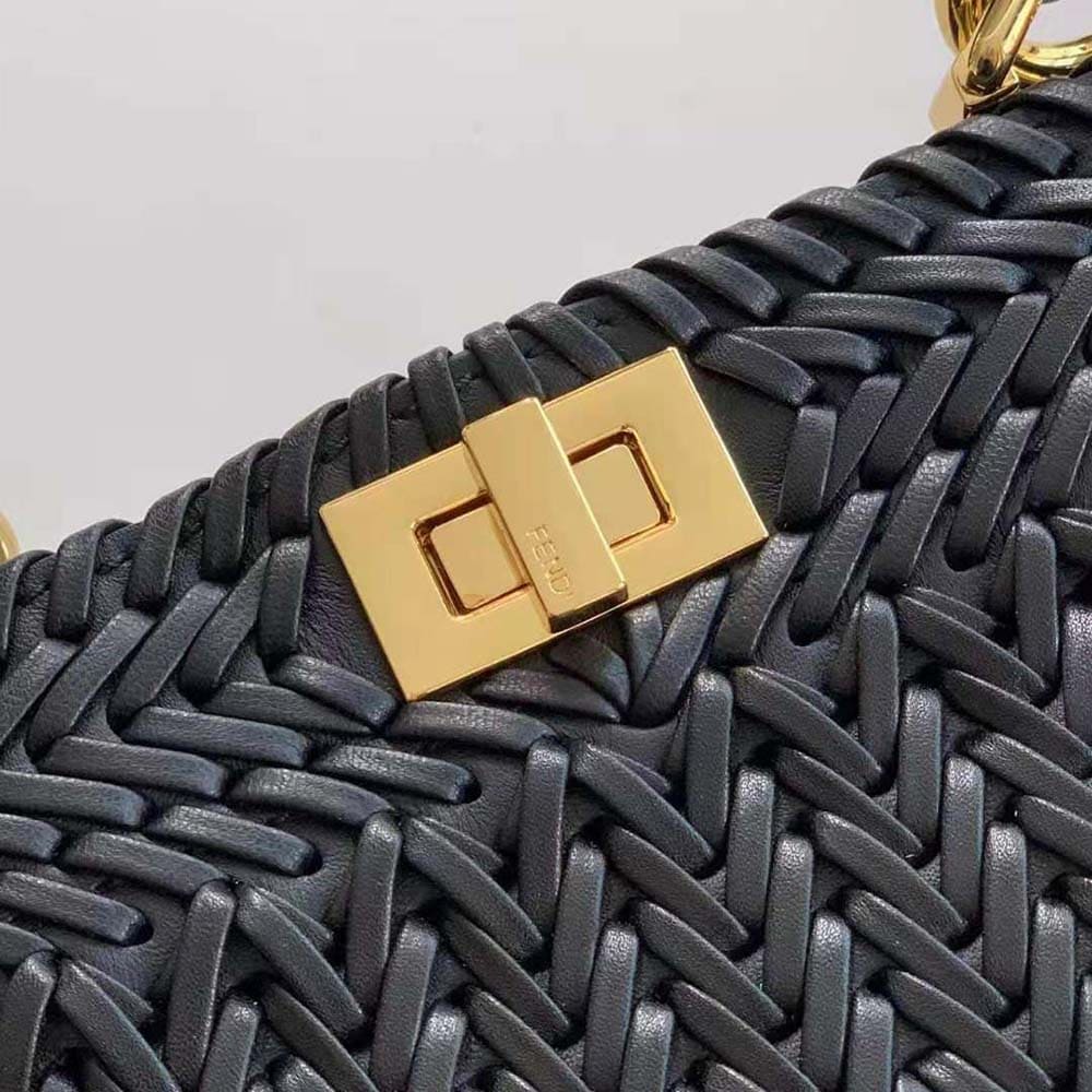 TÚI Fendi Women Peekaboo ISeeU Petite Black Padded Calfskin Leather Bag