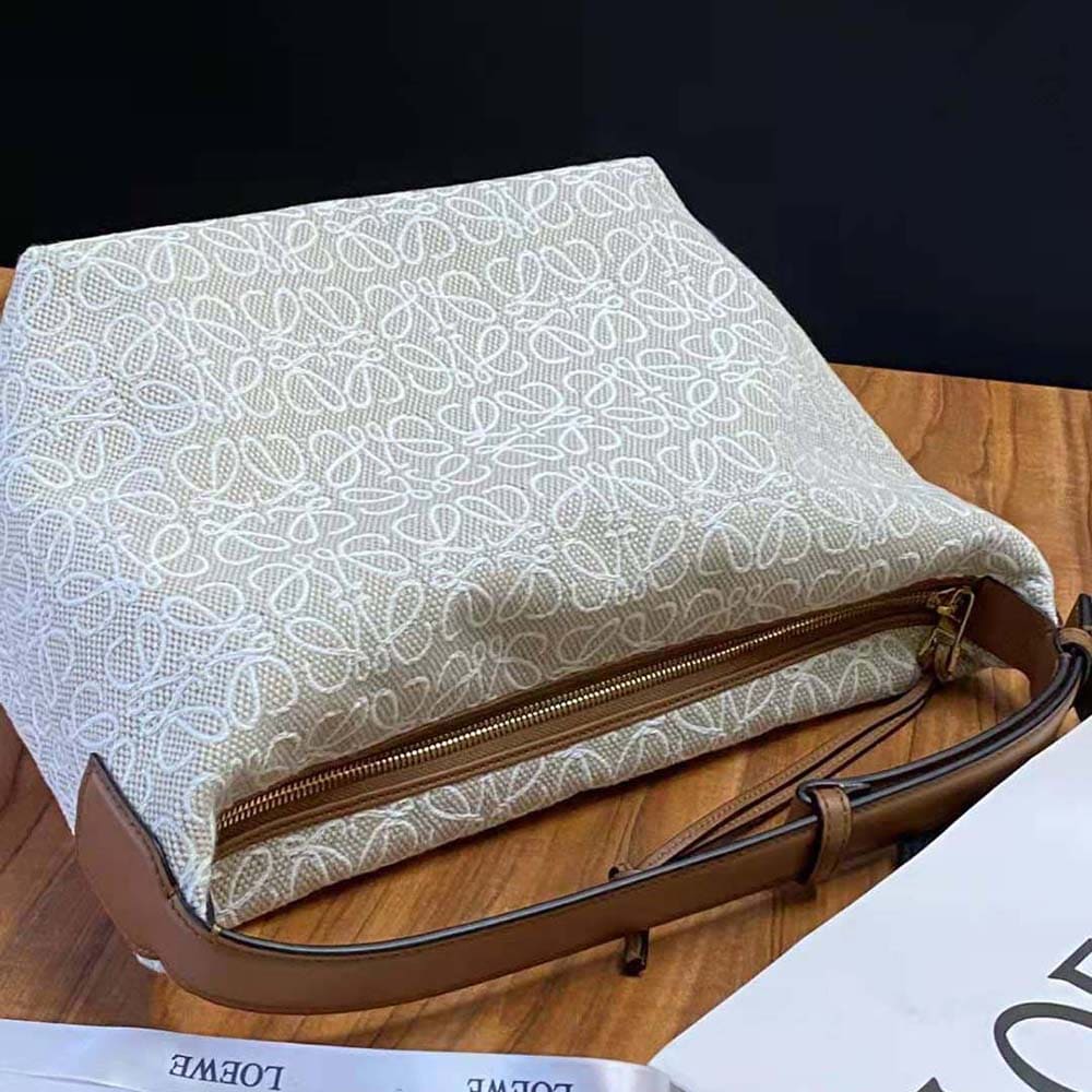 TÚI LOEWE Cubi Bag in Anagram Jacquard and Calfskin