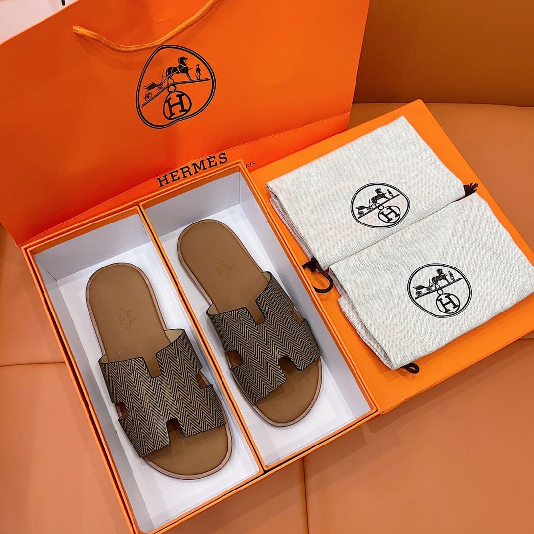 DÉP HERMES IZMIR BROWN H SANDAL AAA