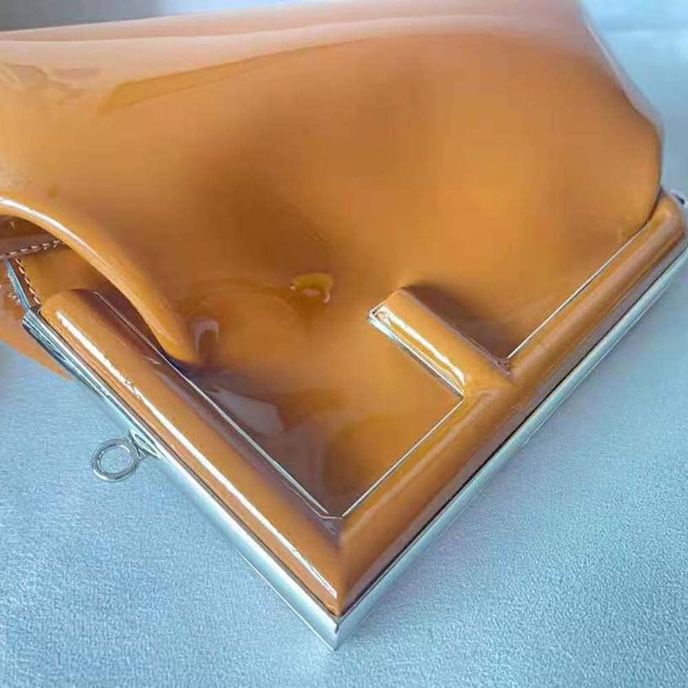 TÚI Fendi Women First Midi Brown Patent Leather Bag
