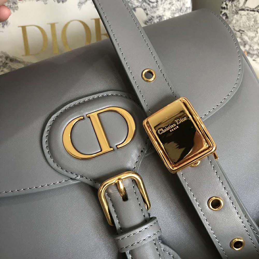 TÚI Dior Women Medium Dior Bobby Bag Denim Box Calfskin-Silver Top Quality