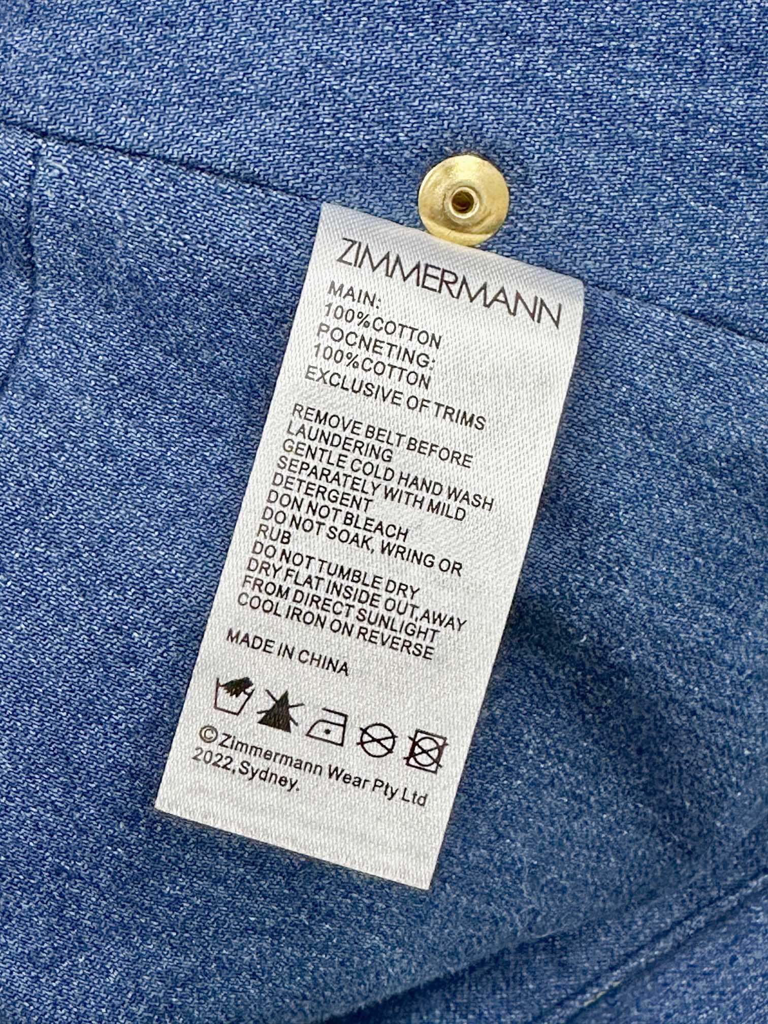 QUẦN ZIMMERMANN All Blue Denim Vintage High Classy