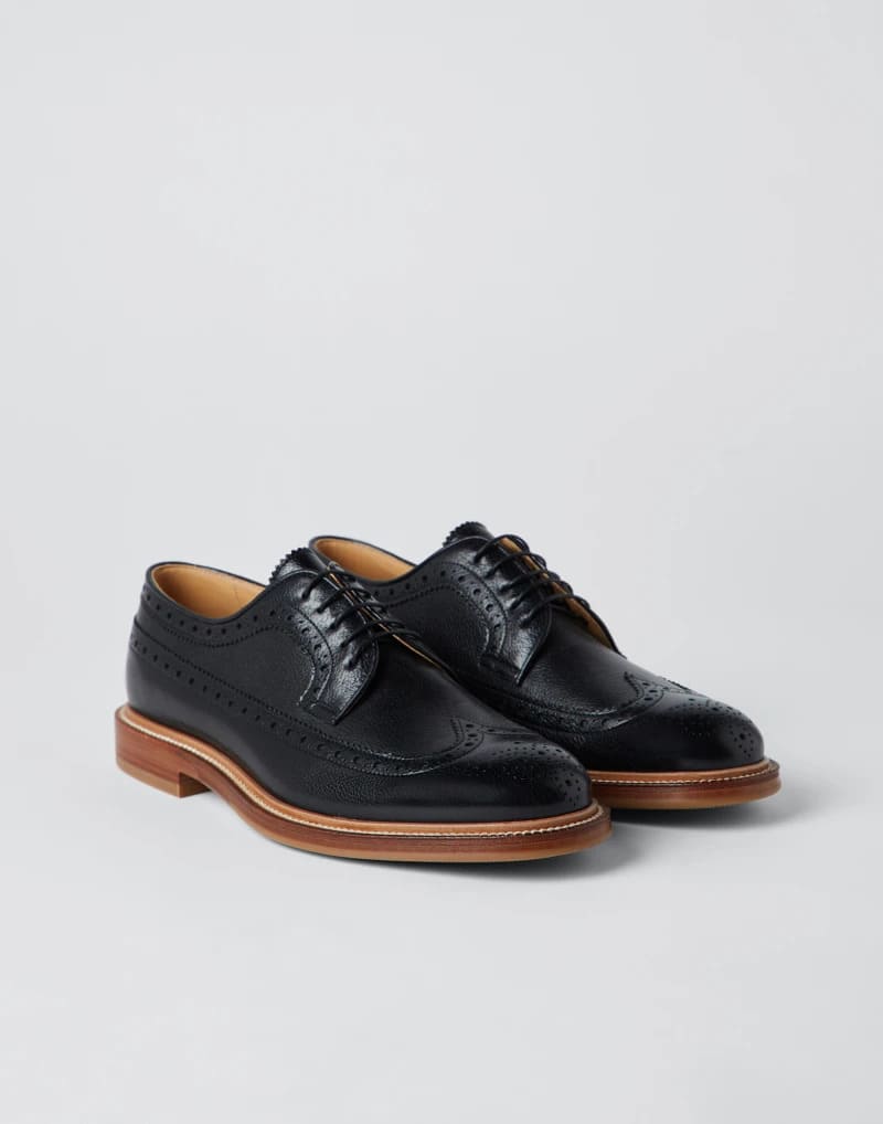 GIÀY BRUNELLO CUCINELLI BROGUES DERBY CALFSKIN SHOES AAA DA BÊ HẢO HẠNG