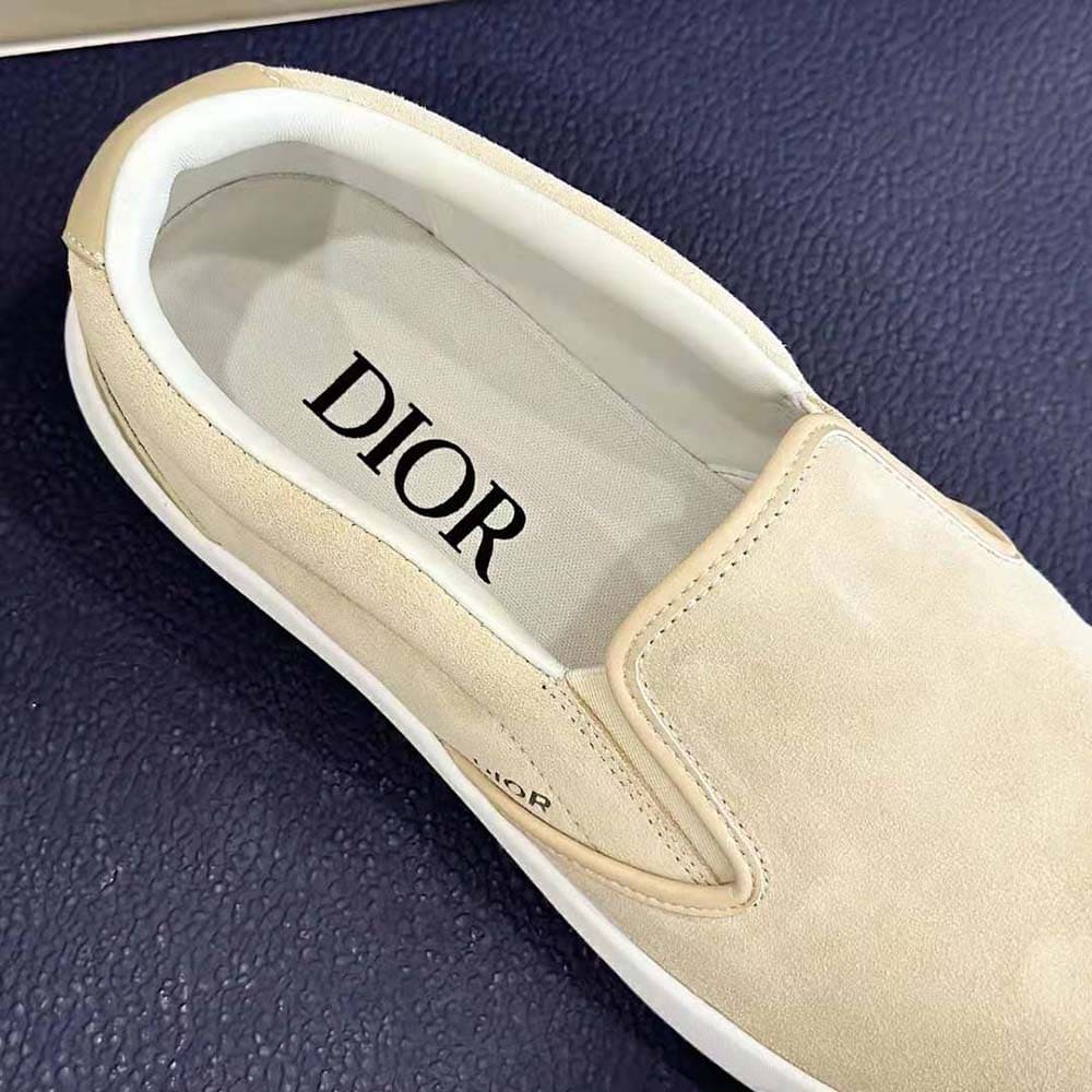 GIÀY DIOR B101 Slip-on Sneaker Beige Suede and Smooth Calfskin
