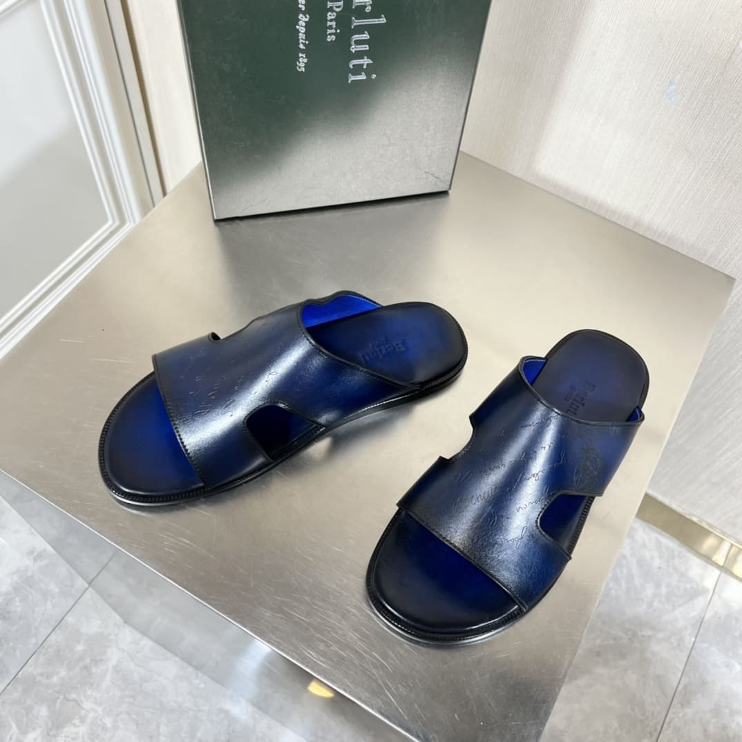 DÉP BERLUTI PATINA LEATHER SLIPPER