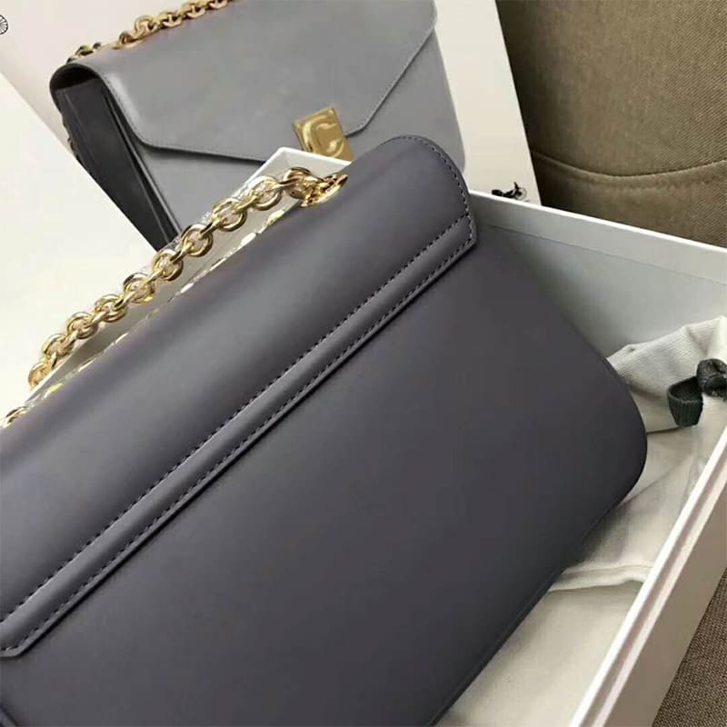TÚI Celine Women Medium C Bag in Shiny Calfskin-Silver