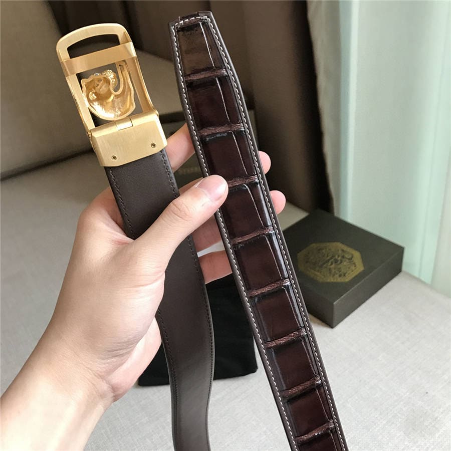 DÂY LƯNG STEFANO RICCI CROCODILE LEATHER DA CÁ SẤU Belt Khóa bạc