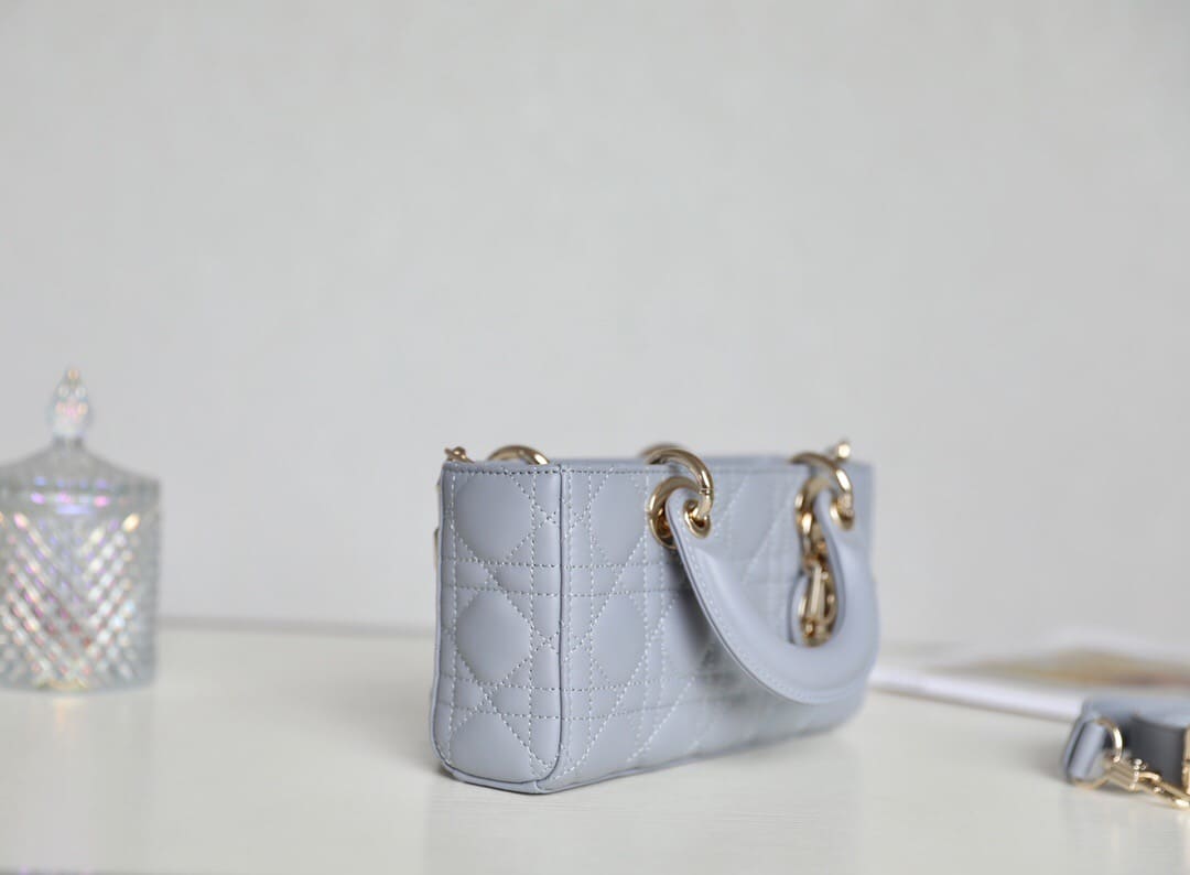 TÚI CHRISTIAN DIOR Lady D-Joy Bag Bright Grey Cannage Lambskin