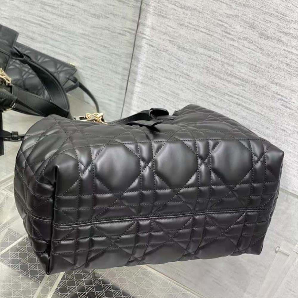 TÚI Dior Women Medium Dior Toujours Bag Black Macrocannage Calfskin