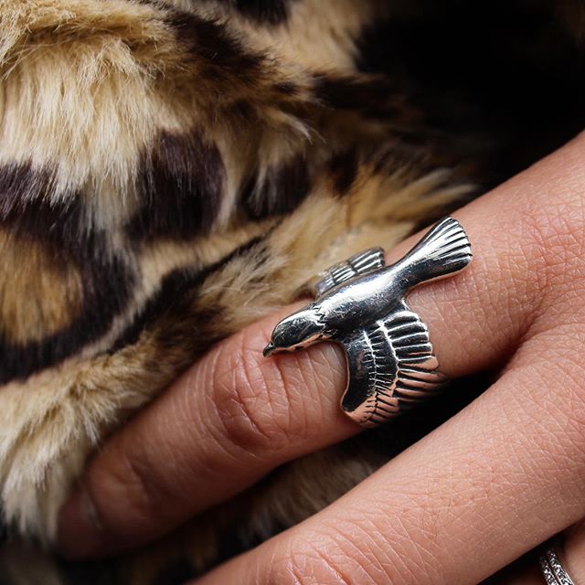 THE FLYING Eagle Ring silver sterling 925 Italia