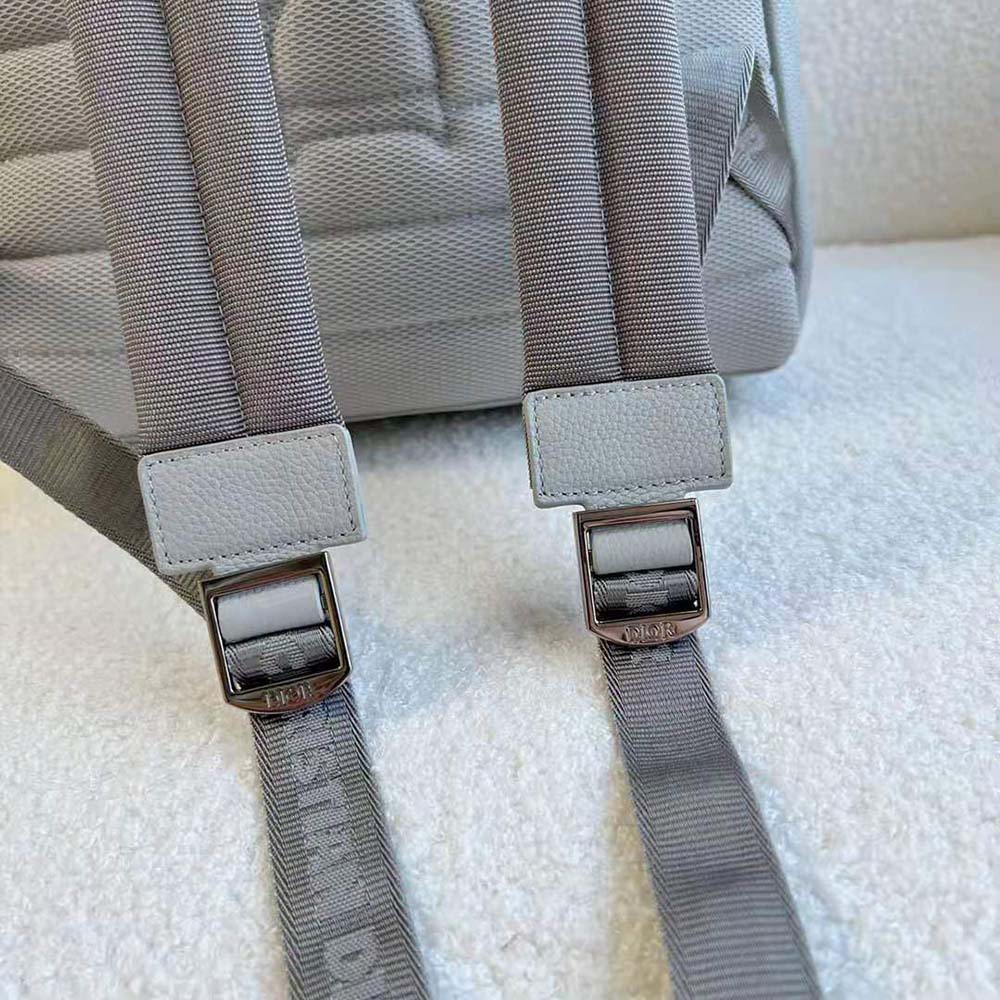 BALO Dior Rider Backpack Dior Gray Grained Calfskin with ‘Christian Dior 1947’ Signature