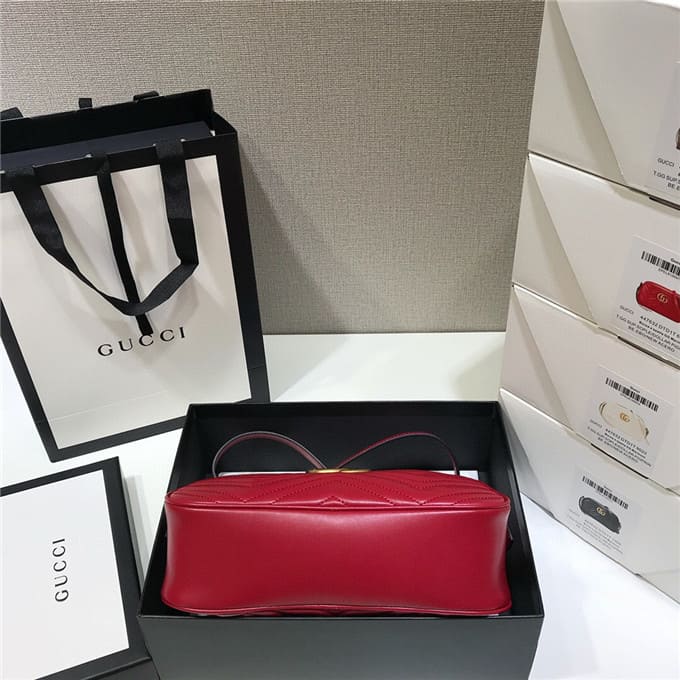 TÚI Gucci GG marmont small matelasse shoulder bag red Top Quality