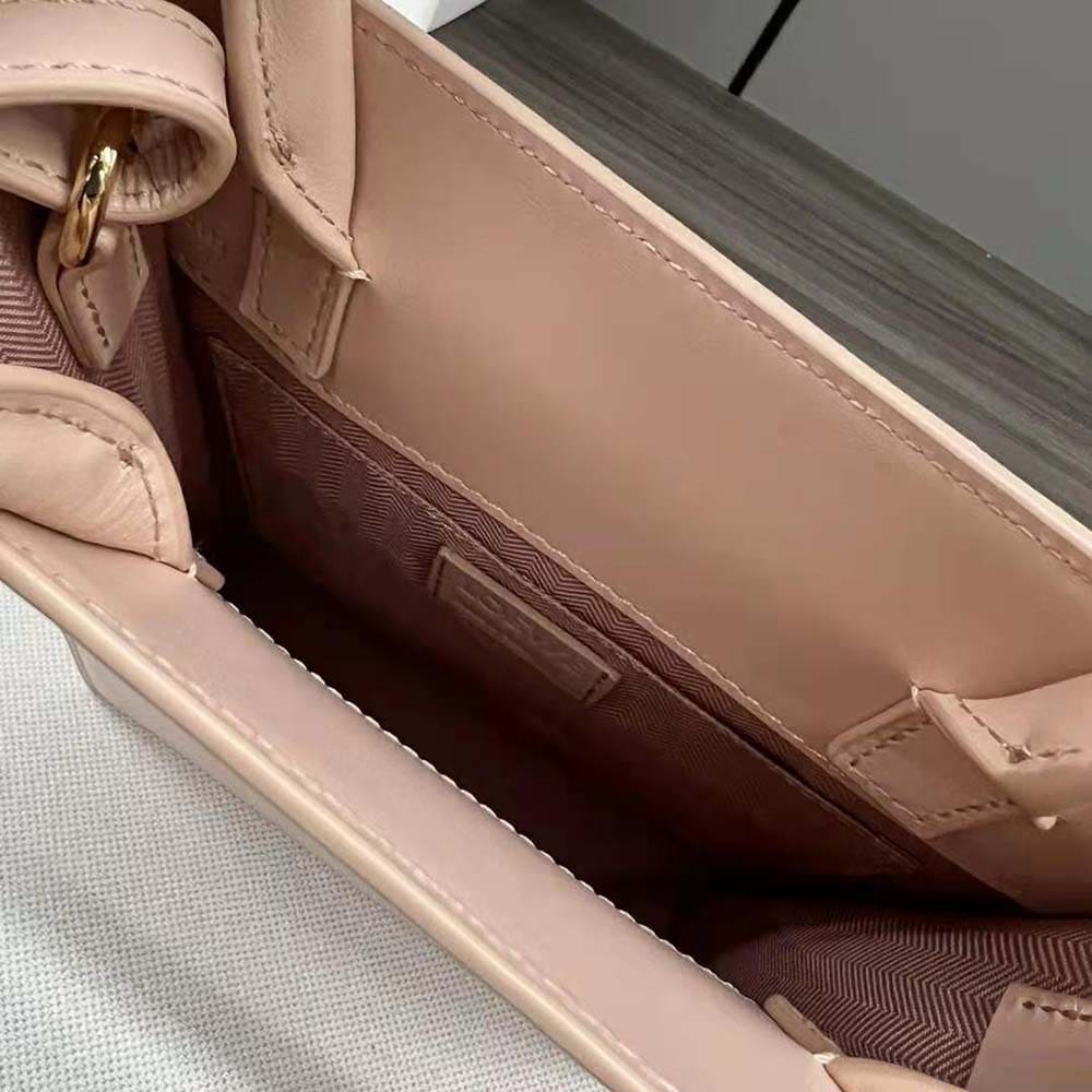 TÚI LOEWE Tote Standard A5 bằng da bê màu hồng