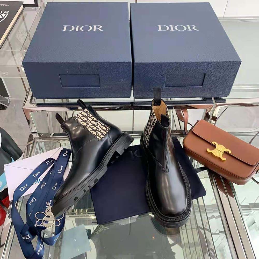 GIÀY DIOR Explorer II Chelsea Boot Black Polished Calfskin