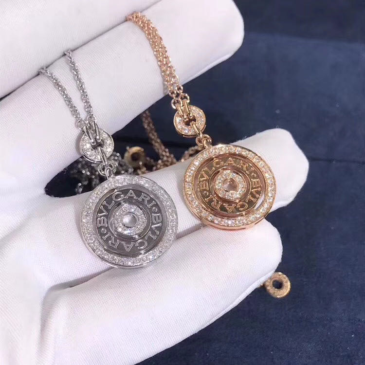 DÂY CHUYỀN VÀNG TRẮNG BVLGARI Cerchi Astrale Diamond 18K Rose Gold Necklace