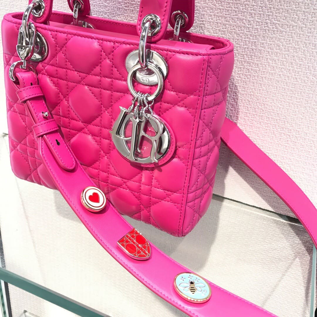 TÚI CHRISTIAN DIOR Lady Dior Bag Pink Cannage Lambskin Top Quality