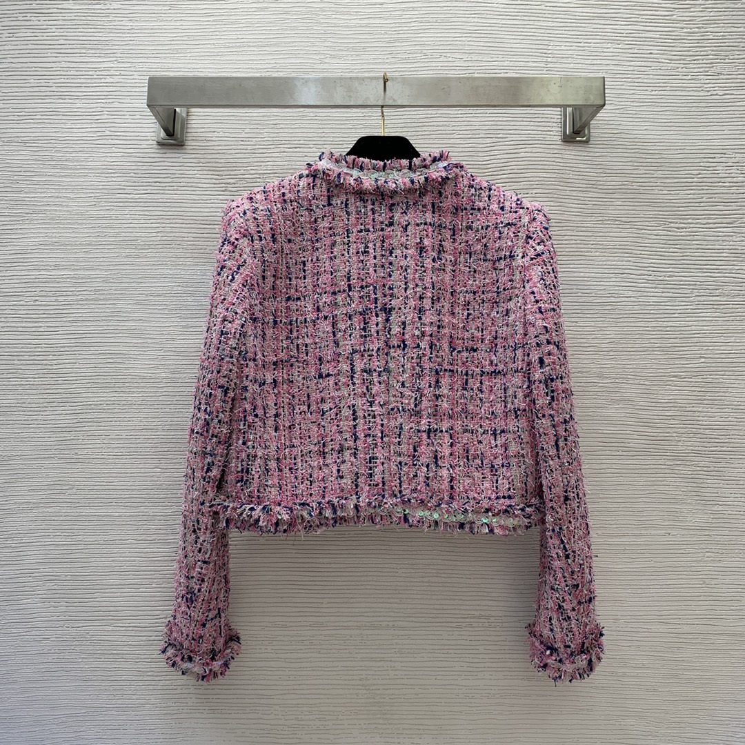 ÁO CHANEL TWEED PINK Jacket Top AAA