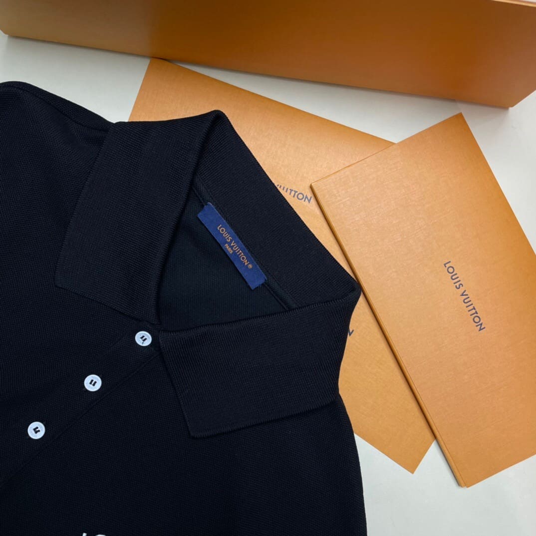 ÁO LOUIS VUITTON POLO SHIRT MÀU ĐEN UNISEX