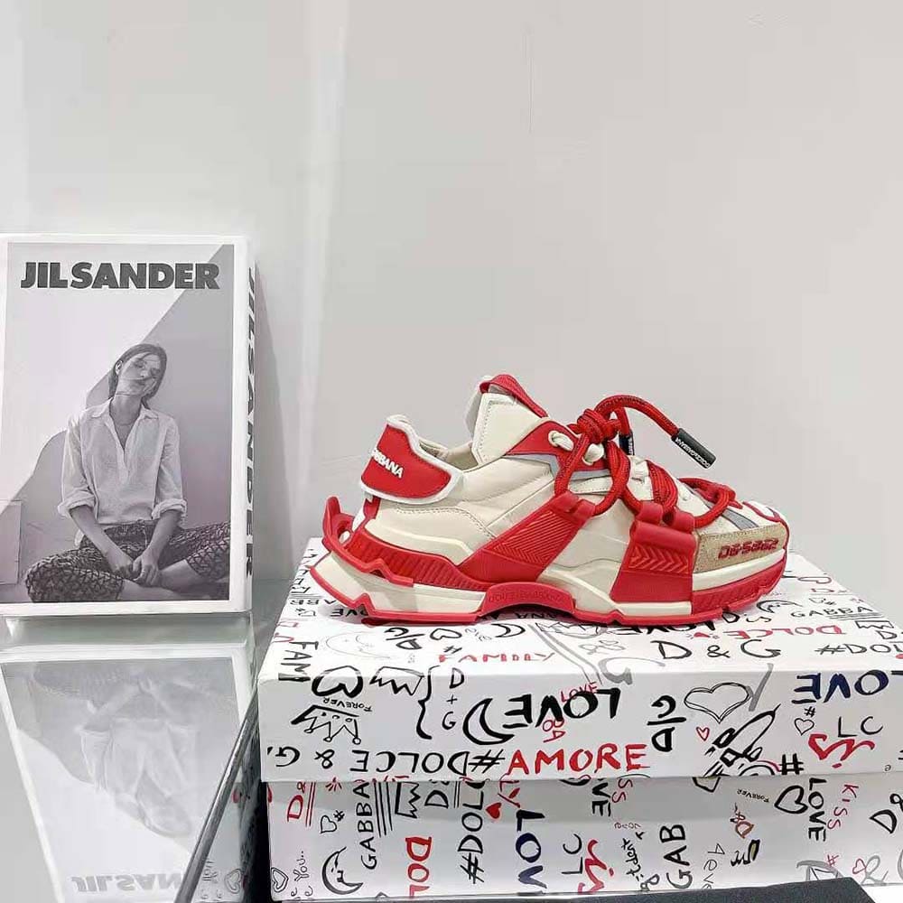GIÀY DOLCE & GABBANA Men Mixed-Material Space Sneakers-Red