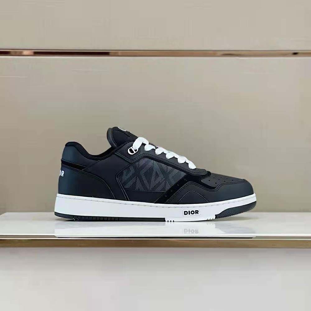 GIÀY DIOR B27 Low-Top Sneaker Black Smooth Calfskin and CD Diamond Canvas