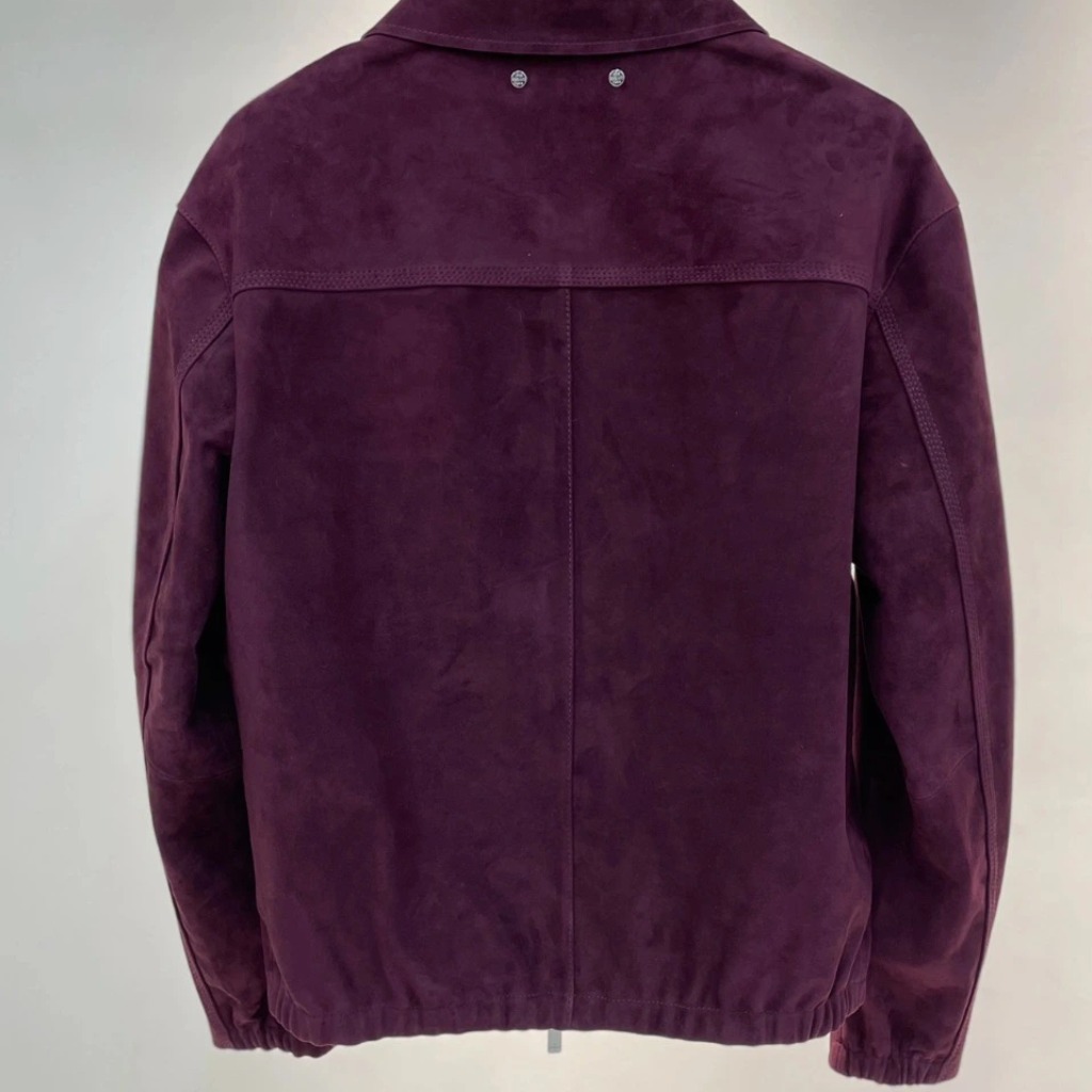 ÁO BERLUTI SUEDE LEATHER JACKET PURPLE