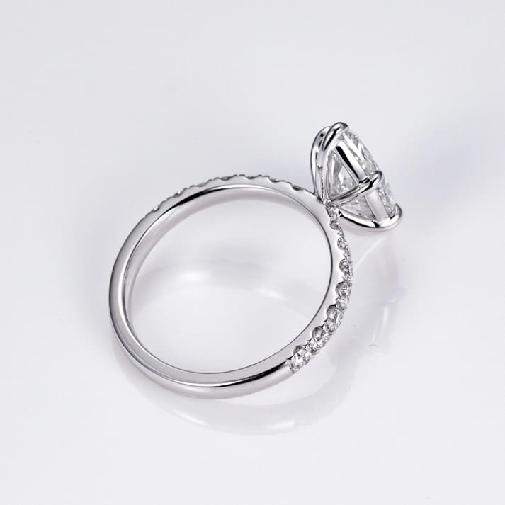 Nhẫn kim cương đơn hình Marquise 3.09CT vàng trắng 18K