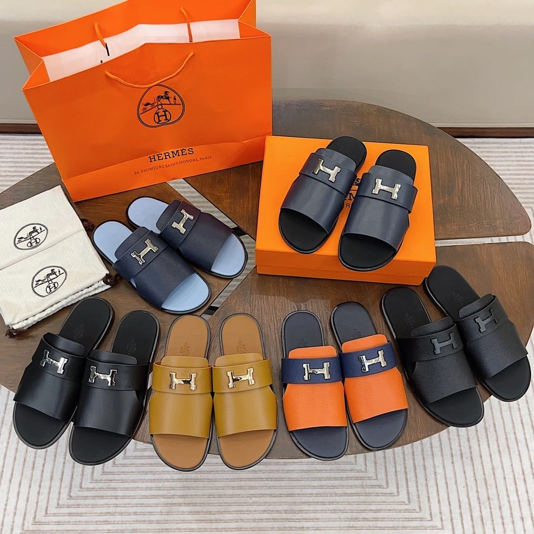 DÉP HERMES ARLES MULE ORANGE BLUE SANDAL AAA