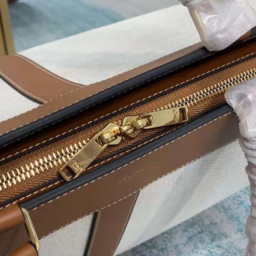 TÚI Celine Women Medium Cabas DE France Bag in Textile and Calfskin