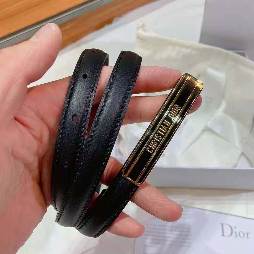 DÂY LƯNG Dior Women Dior-id Belt Black Smooth Calfskin 15 MM