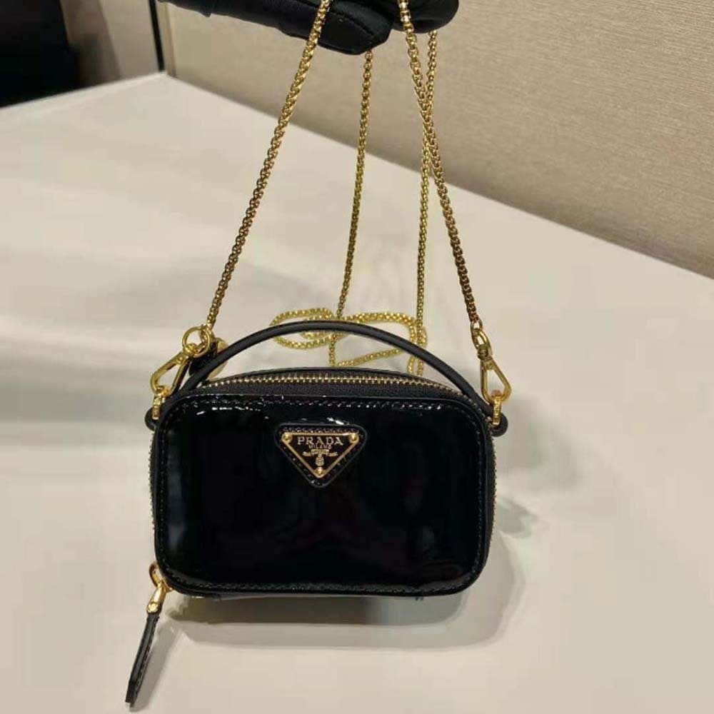 TÚI PRADA Patent Leather Mini-pouch-Black