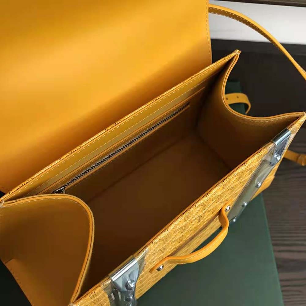 TÚI Goyard Women Sac Saïgon PM in Toile Goyardine & Clamecy Calfskin-Yellow