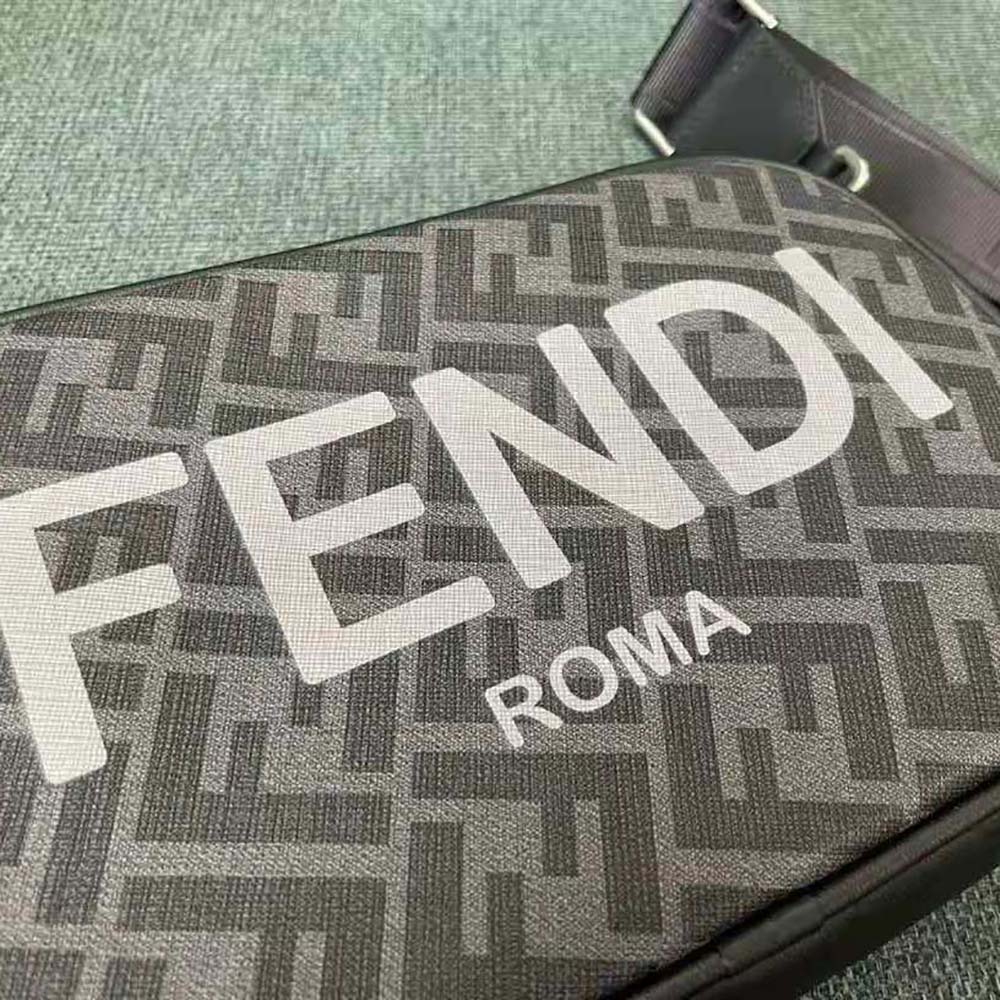 TÚI FENDI Men Camera Case Brown FF Fabric Bag