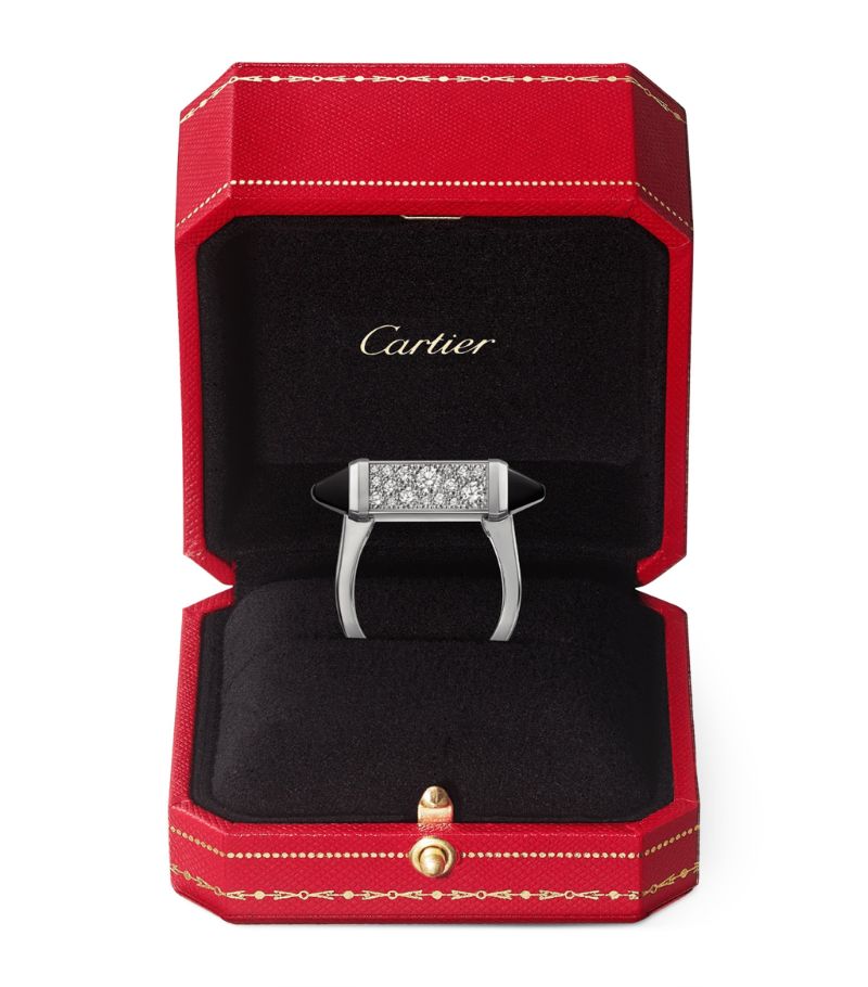 Nhẫn CARTIER White Gold, Diamond and Onyx Les Berlingots de Cartier Ring vàng trắng 18K