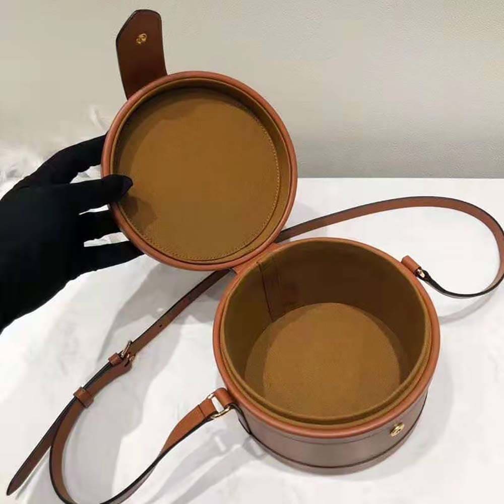 TÚI Celine Women Medium Tambour Bag in Smooth Calfskin-Brown